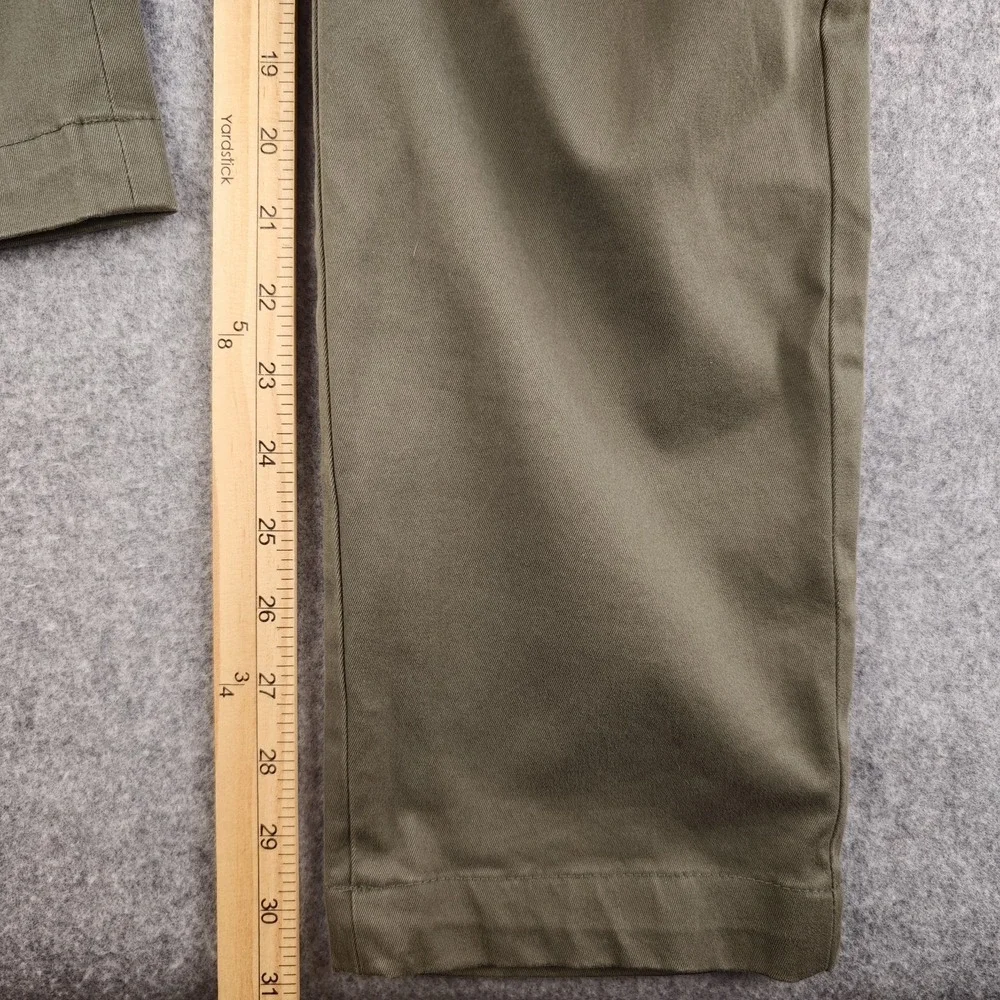 Banana Republic Aiden Pants Mens 32x32 Slim Fit Green Flat Front 100% Cotton